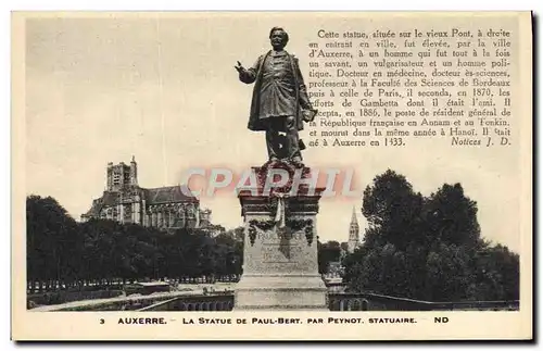 Cartes postales Auxerre La Statue De Paul Bert