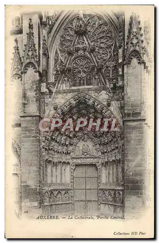 Cartes postales Auxerre La Cathedrale Porche Central