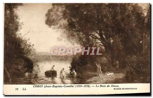 Cartes postales Corot Le bain de Diane Musee de Bordeaux