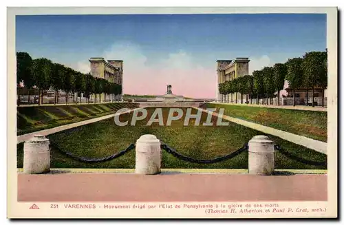 Ansichtskarte AK Varennes Monument erige par l&#39etat de Pensylvanie a la gloire de ses morts