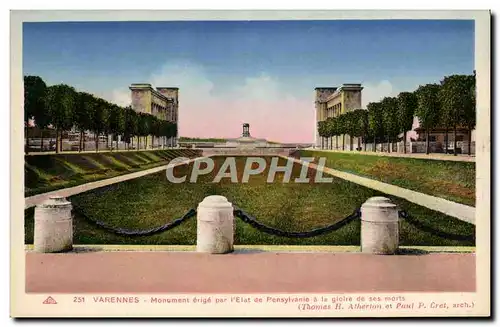 Cartes postales Varennes Monument erige par l&#39etat de Pensylvanie a la gloire de ses morts