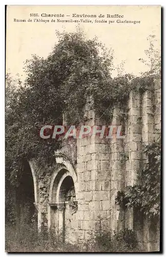 Cartes postales Environs de Ruffec Ruines de l&#39abbaye de Nanteuil en Vallee fondee par Charlemagne