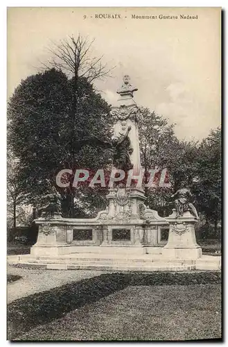 Cartes postales Roubaix Monument Gustave Nadaud