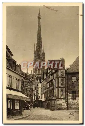 Ansichtskarte AK Rouen Vieilles Maisons Et La Fleche De La Cathedrale