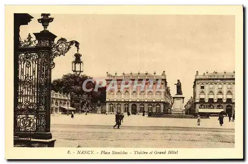 Cartes postales Nancy Place Stanislas Theatre Et Grand Hotel