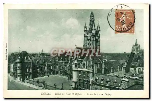 Cartes postales Doual Hotel De Ville Et Beffroi