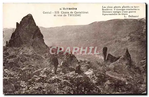 Cartes postales L&#39Auvergne Cantal Chaos De Casteltinet Et Vue De Thiezac