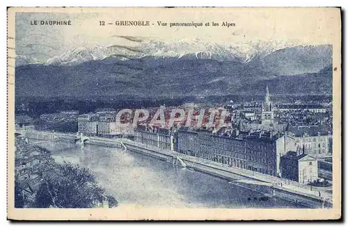 Cartes postales Grenoble Vue Panoramique et les Alpes