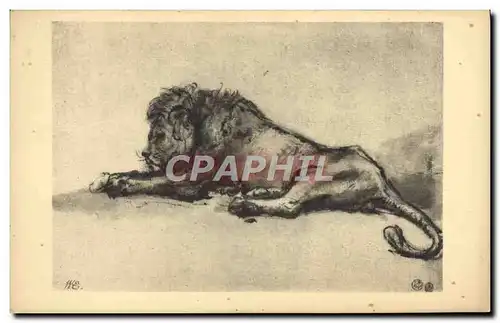 Ansichtskarte AK Liggende Leeuw Rembrandt lion