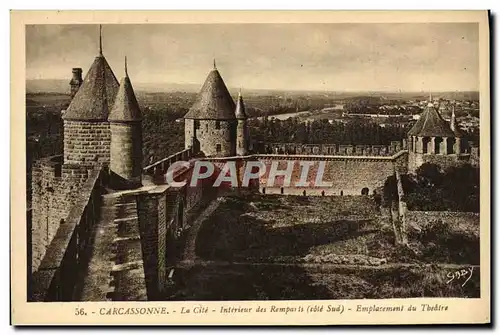 Ansichtskarte AK Carcassonne La Cite Interieur des Remparts Emplacement du theatre