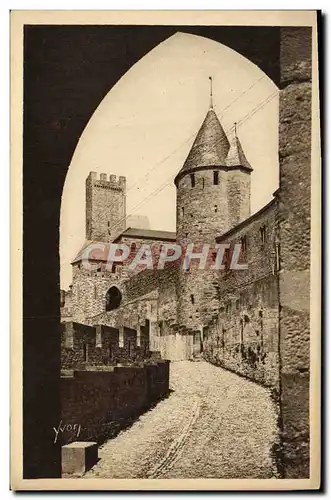 Ansichtskarte AK Carcassonne La Cite L&#39Avant Porte et la Tour de la Justice