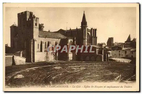 Cartes postales Carcassonne La Cite Eglise St Nazaire Et Emplacement Du Theatre