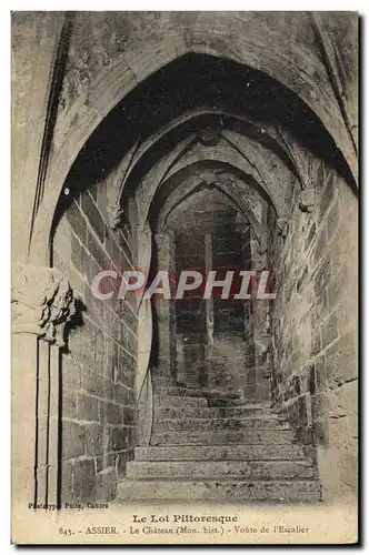 Cartes postales Le Lot Pittoresque Assier Le Chateau Voute De I'Escalier