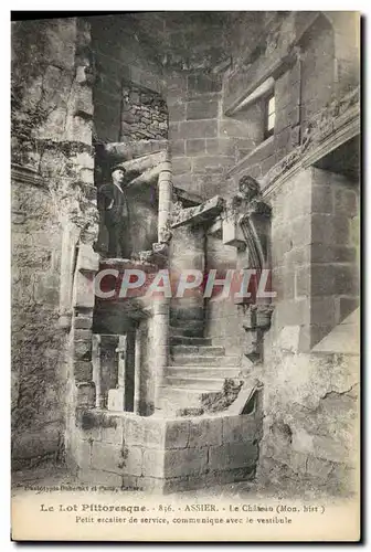 Cartes postales Le Lot Pittoresque Assier Le Chateau Petit escalier de service