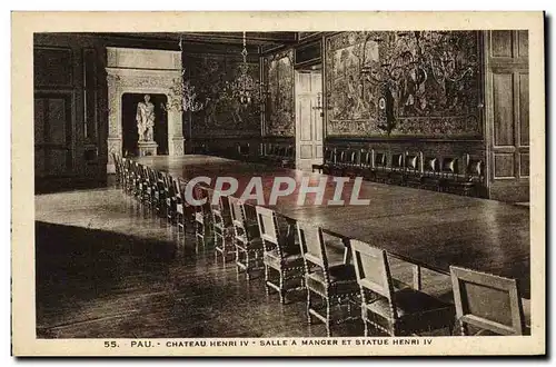 Cartes postales Pau Henri IV Salle A Manger Et Statue Henri IV