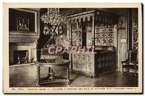 Ansichtskarte AK Pau Chateau Henri IV Chambre A Coucher Des Rois De Navarre Dite Chambre d&#39Henri V