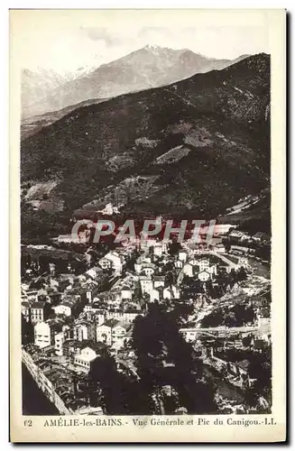 Ansichtskarte AK Amelie les Bains Vue generale et le pic du Canigou