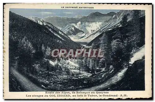 Ansichtskarte AK Le Dauphine Artistique Route Des Alpes de Briancon au Queyras Les virages du Col Izoard au loin