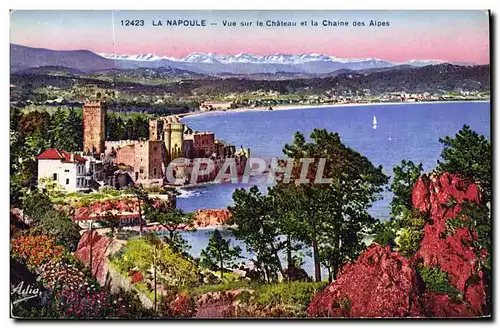 Cartes postales La Napoule Vue Sur Le Chateau Et La Chaine des Alpes