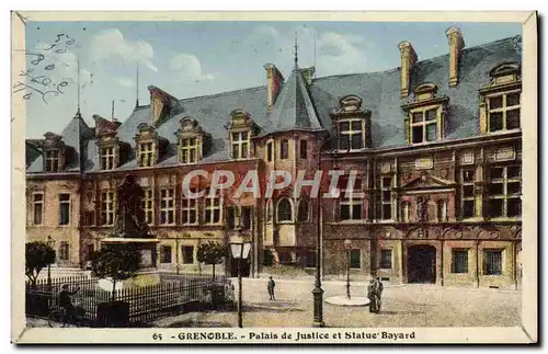 Cartes postales Grenoble Palais de Justice et Statue Bayard