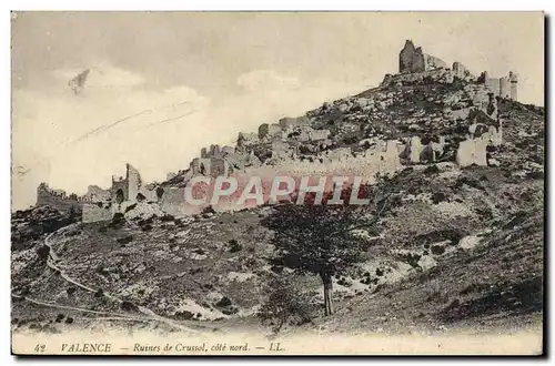 Cartes postales Valence Ruines de Crussol Cote Nord