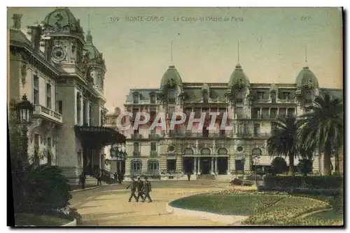 Cartes postales Monte Carlo Le Casino et L&#39Hotel de Paris