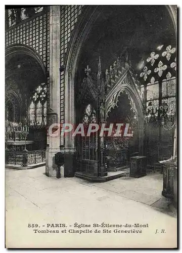 Cartes postales Paris Eglise St Etienne du Mont Tombeau et Chapelle de Ste Genevieve