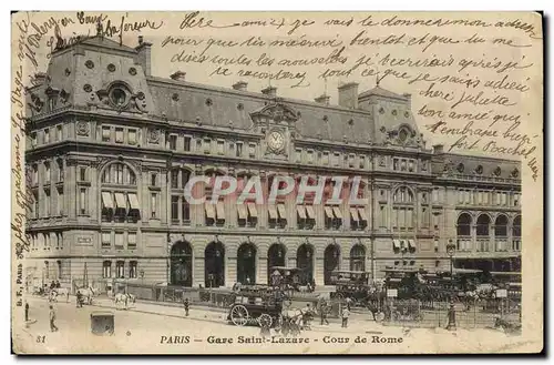 Cartes postales Paris Gare Saint Lazare Cour de Rome