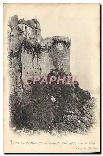 Cartes postales Mont Saint Michel Remparts Tour du Nord