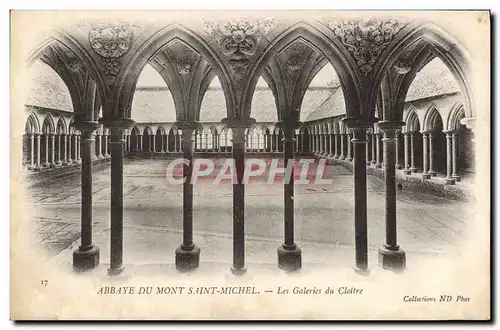 Cartes postales Abbaye Du Mont Saint Michel Les Galeries du Cloitre