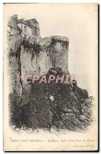Cartes postales Abbaye Du Mont Saint Michel Remparts Tour du Nord
