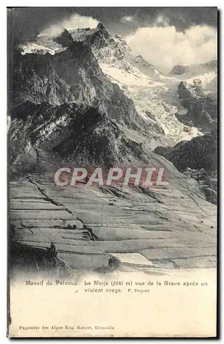 Cartes postales Massif du Pelvoux La Meije vue de la Grave apres un violent orage