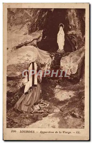 Cartes postales Lourdes Apparition de la Vierge