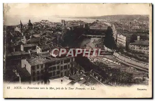 Cartes postales Nice Panorama Vers la Mer Pris de la Tour Francois