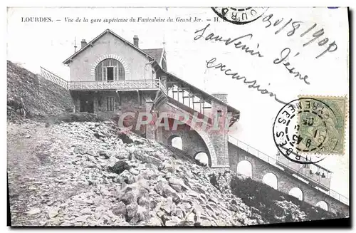 Cartes postales Lourdes Vuc de la Gare Supericure du Funiculaire du grand Jer