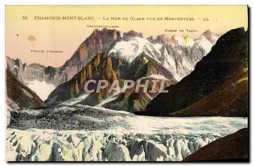 Cartes postales Chamonix Mont Blanc La Mer de Glace vue de Montenvers