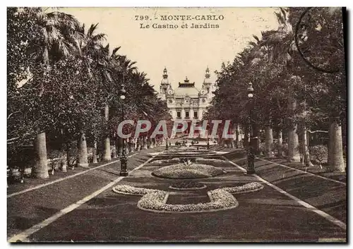 Cartes postales Monte Carlo Le Casino et Jardins