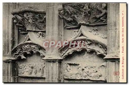Cartes postales Cathedrale de Bourges Facade Suite des Deux testaments