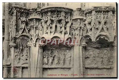 Cartes postales Cathedrale de Bourges Facade Suite des Deux testaments
