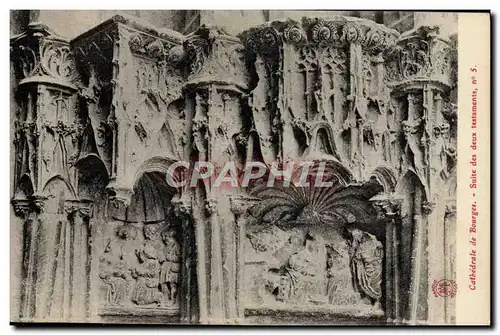 Cartes postales Cathedrale de Bourges Facade Suite des Deux testaments