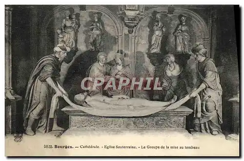 Cartes postales Bouges Cathedrale Eglise Souterraine Le Groupe de la Mise au tombeau