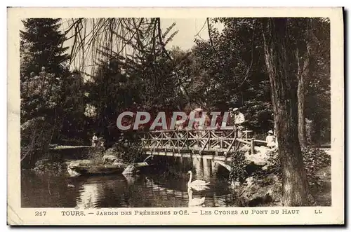 Ansichtskarte AK Tours Jardin Des Prebendes D&#39Oe Les Cygnes Au Pont du haut