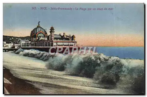 Cartes postales Nice Jete Promenade La Plage Par un Coup de Mer