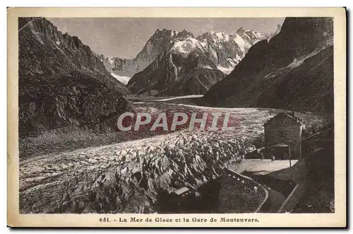 Cartes postales La Mer de Glace et la Gare de Montenvers