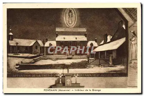 Cartes postales Pontmain Interieur de la Grange