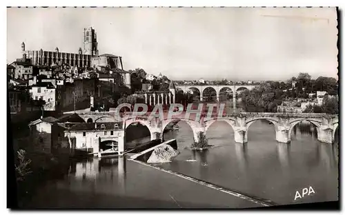 Moderne Karte Albi Vue sur le Tarn et la basilique Ste Cecile