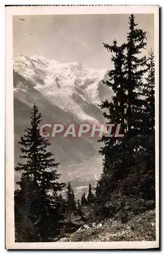 Moderne Karte Chamonix et le Mont Blane Vue de la Flegere