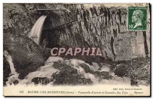 Cartes postales Baume Les Messieurs Passerelle d&#39entree et Cascades des Tufs