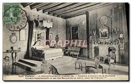 Cartes postales La Rochefoucauld Chambre a coucher de la duchesse Anciens appartements Marguerite de Valois