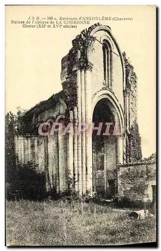 Cartes postales Environs d&#39Angouleme Ruines de L&#39Abbaye de La Couronne Choeur